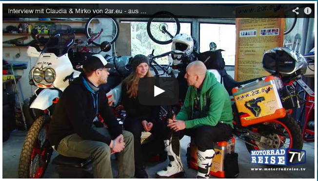 Motorradreise.tv strahlt Interview von 2ar.eu aus